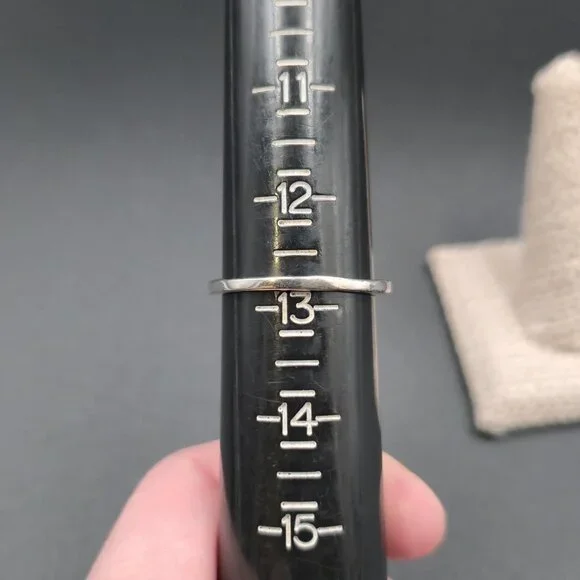 Size 12.75 Sterling Silver Multiple Blue Cubic Zirconia Gems Ring A6679 - Picture 7 of 9